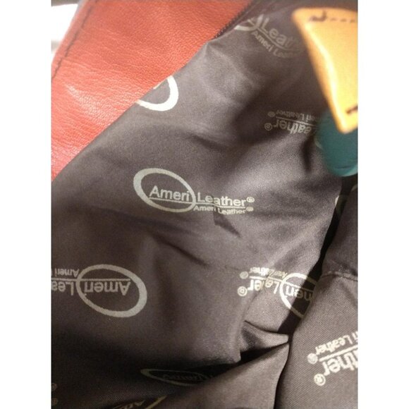 Ameri Leather Multi-Colored Leather Patchwork Tote Bag With Red Accent Pouch & T - Picture 5 of 9